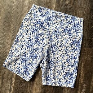 SHEIN Blue and White Abstract Shorts